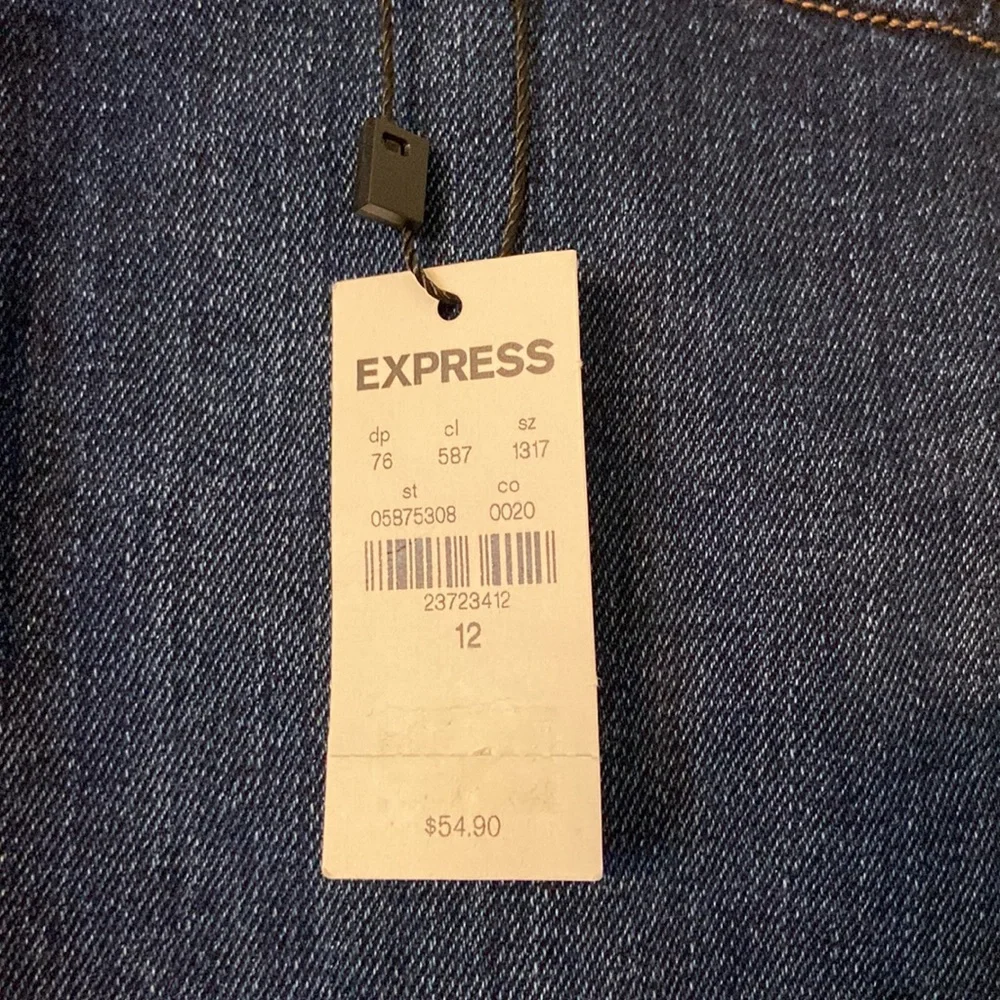 EXPRESS MIDI High Rise Jeans shorts size 12 brand new with tags - Picture 4 of 12